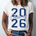 Class Of 2026 Graduation Varsity Navy Blue Letters Premium Tri-Blend Unisex Jersey T-Shirt