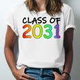 Class Of 2031 Pre-K -12th Grade Hand Prints Space Graduation Unisex Jersey T-Shirt