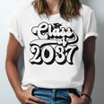 Class Of 2037 Senior Retro 2037 Grad Graduate Graduation Unisex Jersey T-Shirt