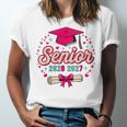 Coquette Pink Bow Senior 2026 2027 Graduation Unisex Jersey T-Shirt