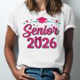 Coquette Pink Bow Senior 2026 Class Of Graduation Unisex Jersey T-Shirt