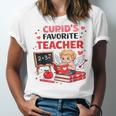Cupid's Favorite Math Teacher Valentine Reading Book Women Unisex Jersey T-Shirt