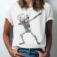 Dabbing Skeleton Nurse Halloween Graduation Unisex Jersey T-Shirt