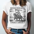 Defend Your Local Public Library Cat Knight Book Lover Unisex Jersey T-Shirt Defend Your Local Public Library Cat Knight Book Lover Unisex Jersey T-Shirt