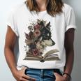Dog Book Flower Unisex Jersey T-Shirt Dog Book Flower Unisex Jersey T-Shirt
