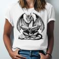 Dragon Reading Book Bookworm Books Dragon Lover Learning Unisex Jersey T-Shirt