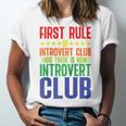 First Rule Of Introvert Club Is There Is No Introvert Club Raglan Baseball Tee Unisex Jersey T-Shirt First Rule Of Introvert Club Is There Is No Introvert Club Raglan Baseball Tee Unisex Jersey T-Shirt