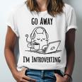 Go Away I'm Introverting Cat Introvert Anxiety Anxious Unisex Jersey T-Shirt