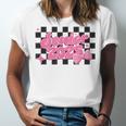 Groovy Senior Class Of 2026 Coquette Pink Bow Graduation Unisex Jersey T-Shirt