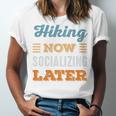 Hiking Now Minimal Socializing Introvert Vintage Unisex Jersey T-Shirt Hiking Now Minimal Socializing Introvert Vintage Unisex Jersey T-Shirt