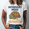 Introvert Mode Activated Low Social Battery Box Turtle Unisex Jersey T-Shirt