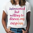 Introverted Willing To Discuss Caspian Introvert Unisex Jersey T-Shirt Introverted Willing To Discuss Caspian Introvert Unisex Jersey T-Shirt