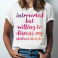 Introverted Willing To Discuss Shetland Sheepdog Introvert Unisex Jersey T-Shirt