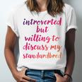 Introverted Willing To Discuss Standardbred Introvert Unisex Jersey T-Shirt Introverted Willing To Discuss Standardbred Introvert Unisex Jersey T-Shirt