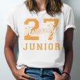 Junior Class 2027 Graduation Back To School Orange Letters Premium Tri-Blend Unisex Jersey T-Shirt
