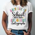 Last Day Autographs 1st Grade Graduation Boys Girls Groovy Unisex Jersey T-Shirt