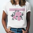 Nostalgia 80s 90s Retro Style Graphics Rose Pink Flower Unisex Jersey T-Shirt