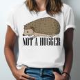 Not A Hugger Hedgehog Introvert Sarcasm Antisocial Unisex Jersey T-Shirt