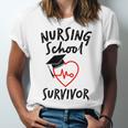 Nursing School Survivor Women Graduation RN Gift Shirt Unisex Jersey T-Shirt