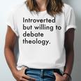 Theology Introvert Christian Conversation Starters Unisex Jersey T-Shirt