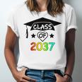 Pre-K -12th Grade Hand Prints Space Graduation Class Of 2037 Unisex Jersey T-Shirt