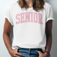 Preppy Varsity Pink Senior Graduation Unisex Jersey T-Shirt