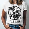 Raccoon Reading Books Summer Humor Trash Reader Unisex Jersey T-Shirt