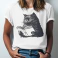 Reading Cat Cat Book Lover Unisex Jersey T-Shirt
