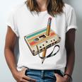 Retro Cassette Tape & Pencil Rewind Nostalgia Party 80s 90s Premium Unisex Jersey T-Shirt