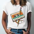 Retro Cassette Tape & Pencil Rewind Nostalgia Party 80s 90s Unisex Jersey T-Shirt
