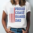 Retro Proud Coast Guard Dad Graduation Dad Usa Flag Outfit Unisex Jersey T-Shirt