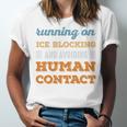 Running On Ice Blocking Social Introvert Humor Vintage Unisex Jersey T-Shirt