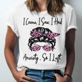 I Came I Saw I Had Anxiety So I Left Messy Bun Introvert Unisex Jersey T-Shirt I Came I Saw I Had Anxiety So I Left Messy Bun Introvert Unisex Jersey T-Shirt