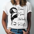 I Came I Saw I Had Anxiety So I Left Messy Bun Introvert Unisex Jersey T-Shirt I Came I Saw I Had Anxiety So I Left Messy Bun Introvert Unisex Jersey T-Shirt