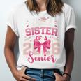 Senior 2026 Class Of 26 Coquette Pink Bow Graduation Sister Unisex Jersey T-Shirt