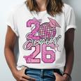Senior 2026 Graduation Girls Coquette Pink Bow Class Of 2026 Premium Unisex Jersey T-Shirt