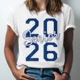 Senior 2026 Graduation Varsity Navy Blue On The Back Unisex Jersey T-Shirt
