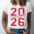 Senior 2026 Graduation Varsity Red Letters On The Back Unisex Jersey T-Shirt