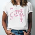 Senior 2027 Class Of 2027 Coquette Pink Bow Graduation 2027 Premium Tri-Blend Unisex Jersey T-Shirt