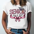 Senior Class Of 2027 Coquette Pink Bow Graduation 2027 Women Unisex Jersey T-Shirt