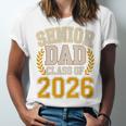 Senior Dad Class Of 2026 Purple Yellow Vintage Graduation Unisex Jersey T-Shirt