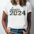Senior Graduation Class Of 2024 Cute Senior 2024 Flowers Unisex Jersey T-Shirt