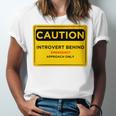 A Simple Yellow Warning Sign For Introvert Unisex Jersey T-Shirt A Simple Yellow Warning Sign For Introvert Unisex Jersey T-Shirt