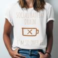 Social Battery Drain I'm So Over It Introvert Homebody Line Raglan Baseball Tee Unisex Jersey T-Shirt