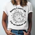 Sorry I Can't Go I'm An Indoor Cat Quote Introvert Unisex Jersey T-Shirt
