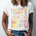 i Survived My Fiance's Nursing Degree Graduation Groovy Premium Unisex Jersey T-Shirt