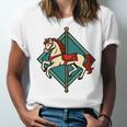 Vintage Carousel Horse Merry Go Round Nostalgia Art Premium Unisex Jersey T-Shirt