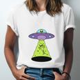 I Wanna Go Home Introvert UFO UAP Flying Saucer Trippy Alien Unisex Jersey T-Shirt