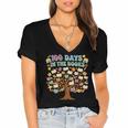 100 Days Of School 100 Days In The Books English Teacher Women's Jersey Short Sleeve Deep V-Neck Tshirt