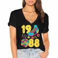 1988 Retro Raised In The 80s Old School Nostalgia Vibes Women's Jersey Short Sleeve Deep V-Neck Tshirt 1988 Retro Raised In The 80s Old School Nostalgia Vibes Women's Jersey Short Sleeve Deep V-Neck Tshirt
